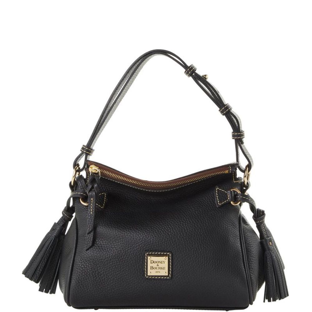 Dooney & Bourke Pebble Grain Tassel Shoulder Bag - Black